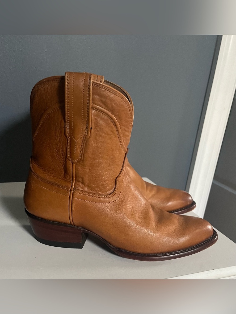 Tecovas The Penny Roper Western Leather Bootie Desert Calf Women’s Sz 7.5 B GUC